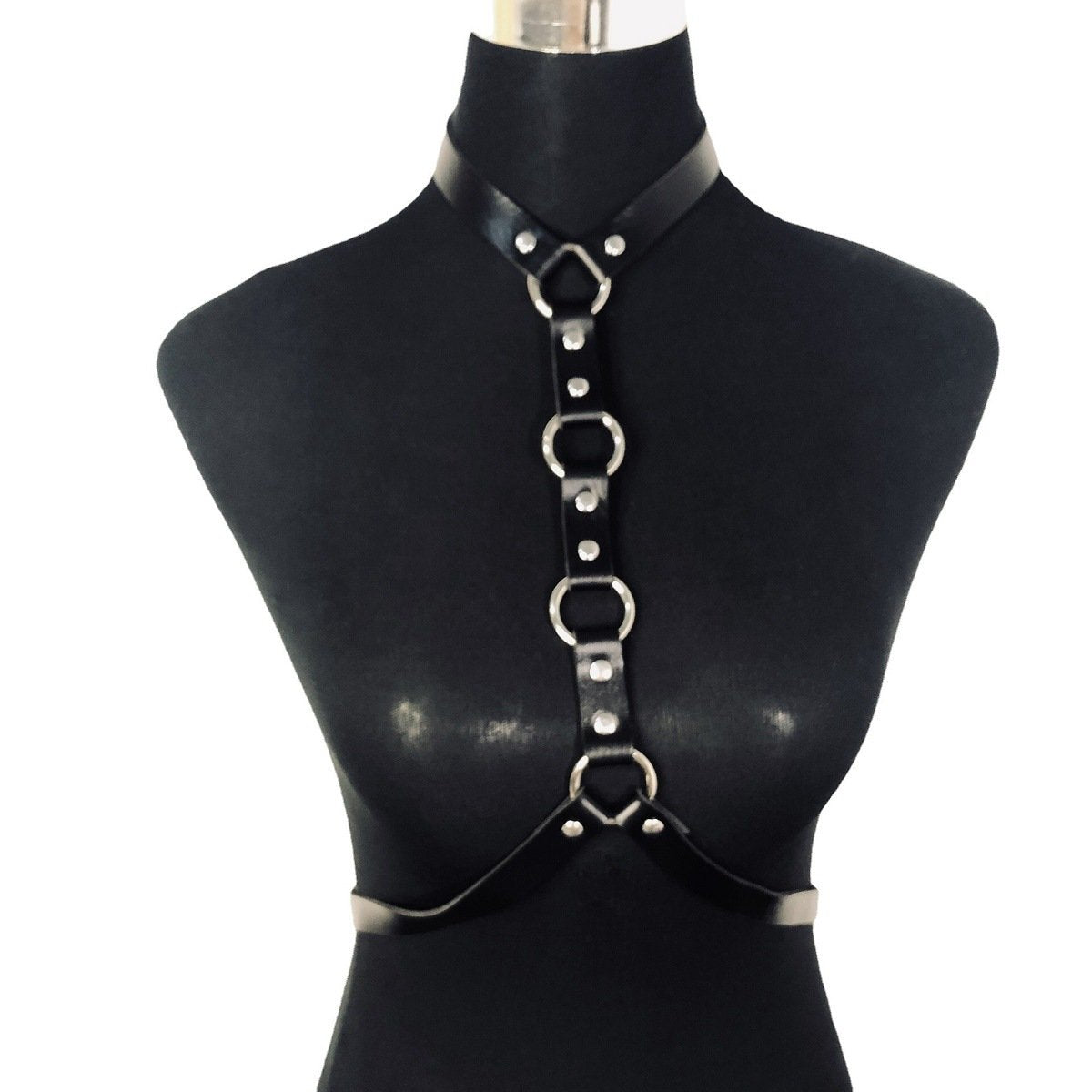 Harajuku punk collar belly belt strap sexy body jewelry trendy female ring PU waist chain accessories belt