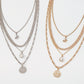 N168 punk snake-shaped stacked necklace disc LOVE water drop diamond personality retro multi-layer necklace