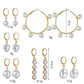 Popular Round Buckle Earrings Fashion Simple Peach Heart Shaped Pearl Earrings Accessories