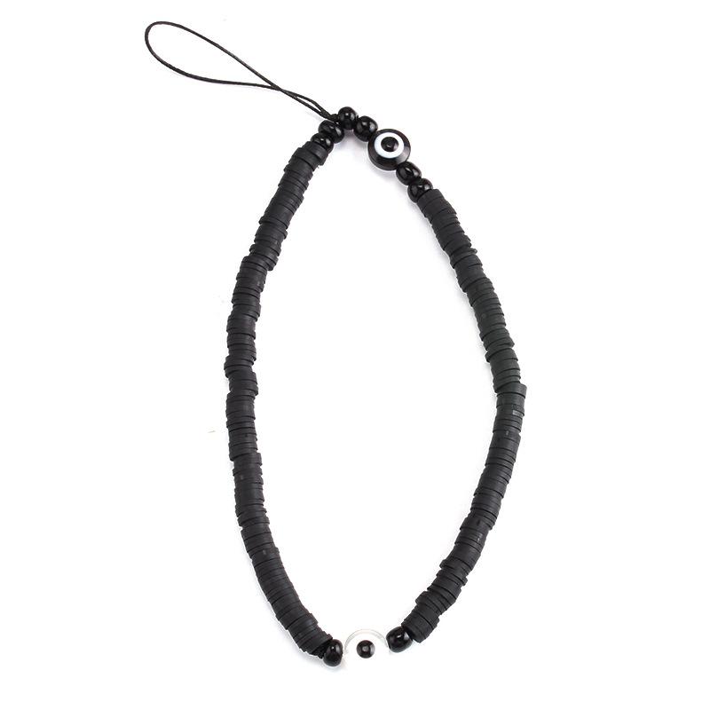 Ins personality fashion handmade color soft pottery mobile phone lanyard devil's eye decorative bag chain female
