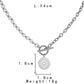 Punk hip-hop trend boy out street sweater chain simple personality stainless steel round coin OT buckle necklace