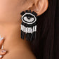 E1317 Bohemian Personality Tassel Earrings Exaggerated Devil's Eye Stud Earrings Beaded Contrasting Color Earrings