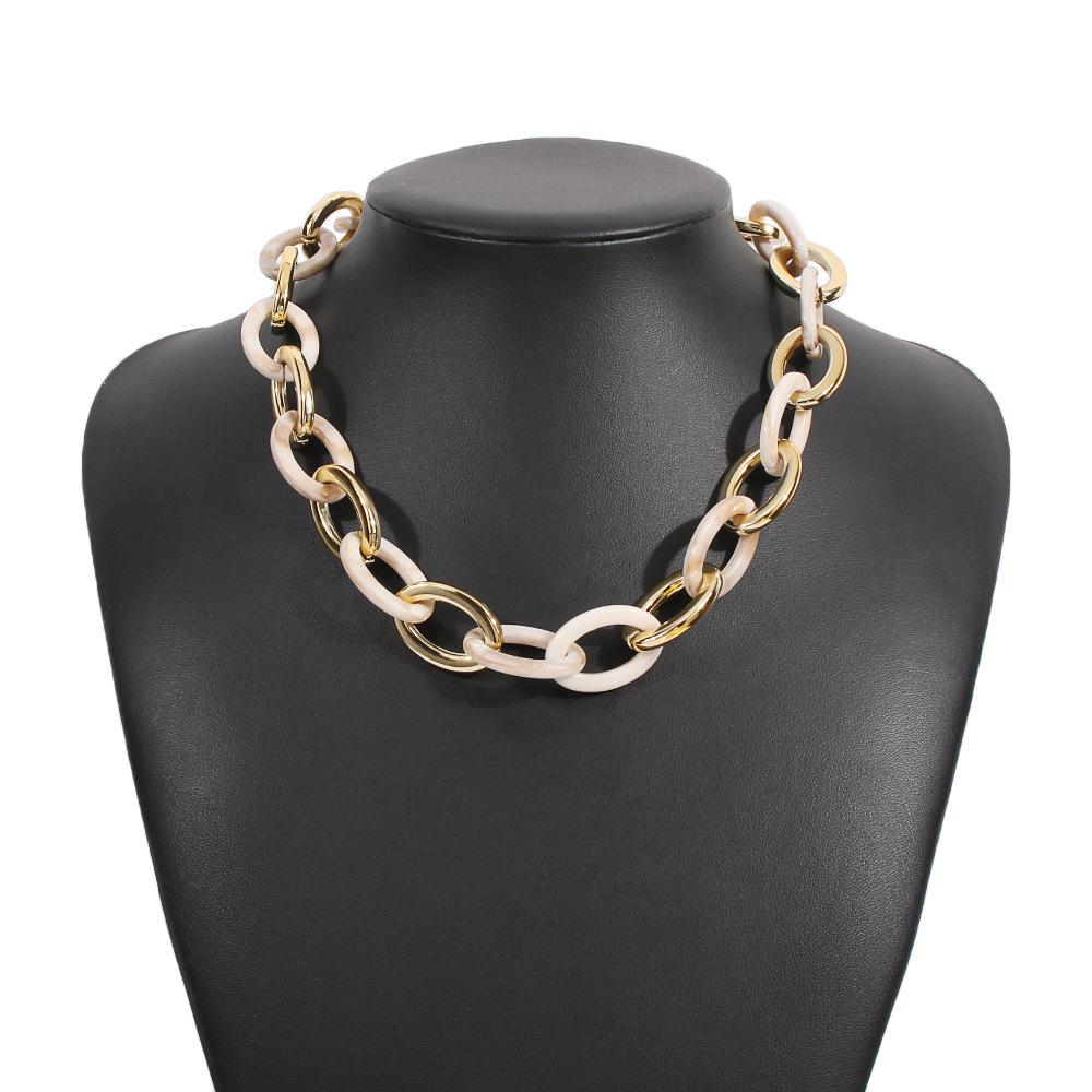 N8189 Exaggerated Thick Chain Necklace Female Fashion Resin Necklace Night Hip Hop Necklace