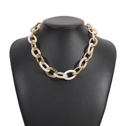 N8189 Exaggerated Thick Chain Necklace Female Fashion Resin Necklace Night Hip Hop Necklace
