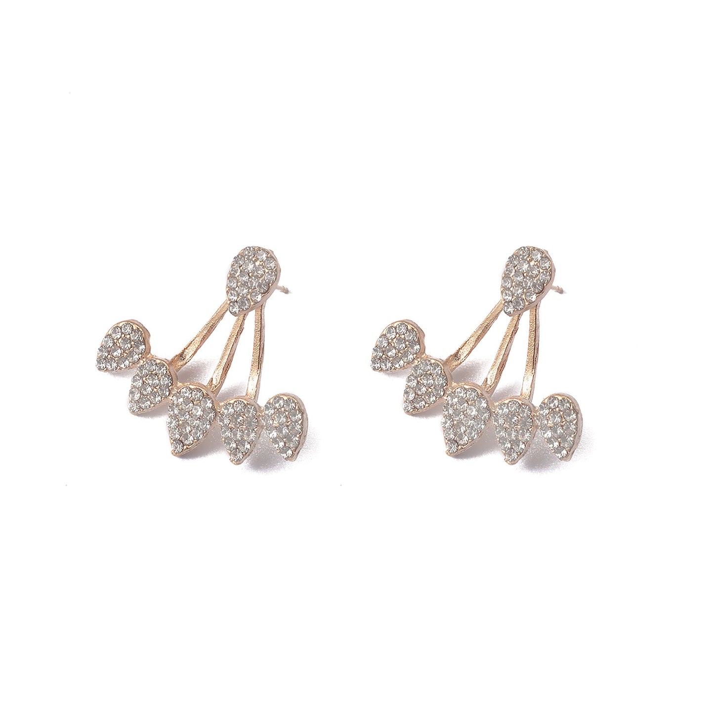 Earrings full of diamond drop earrings front and rear hanging ear hanging personality popular earrings jewelry