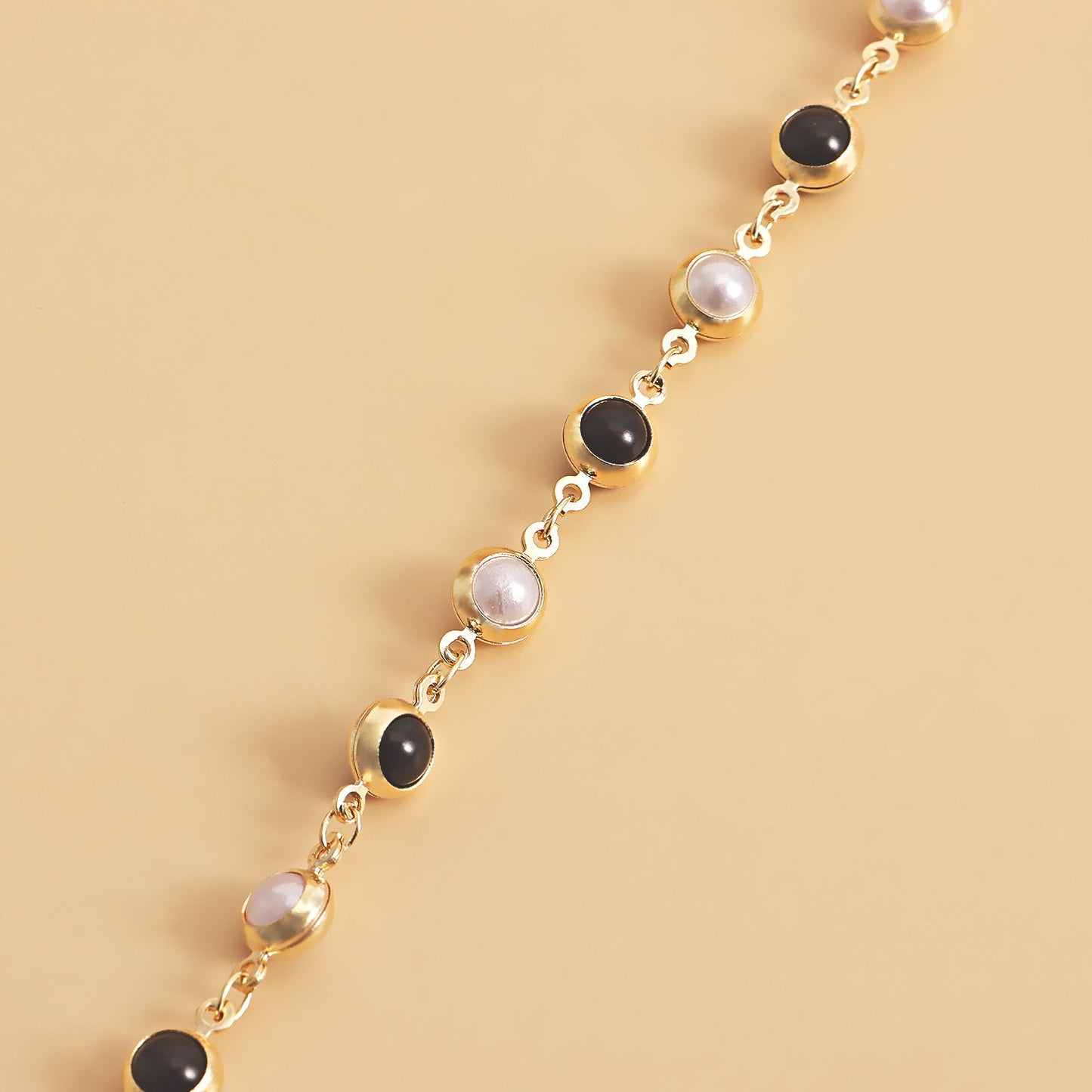 Jewelry simple ins black and white imitation pearl waist chain female hot girl decoration fashion trend body chain