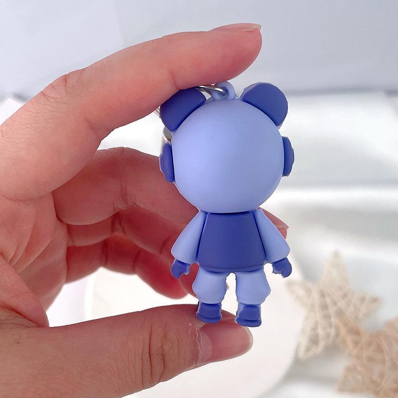 Violent lightning bear cartoon key chain couple school bag doll key pendant bag pendant car key