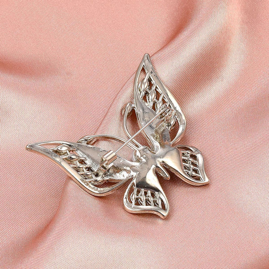 Fashion Diamond Butterfly Brooch High-grade Fresh Alloy Badge Retro Brooch Clothing Accessories