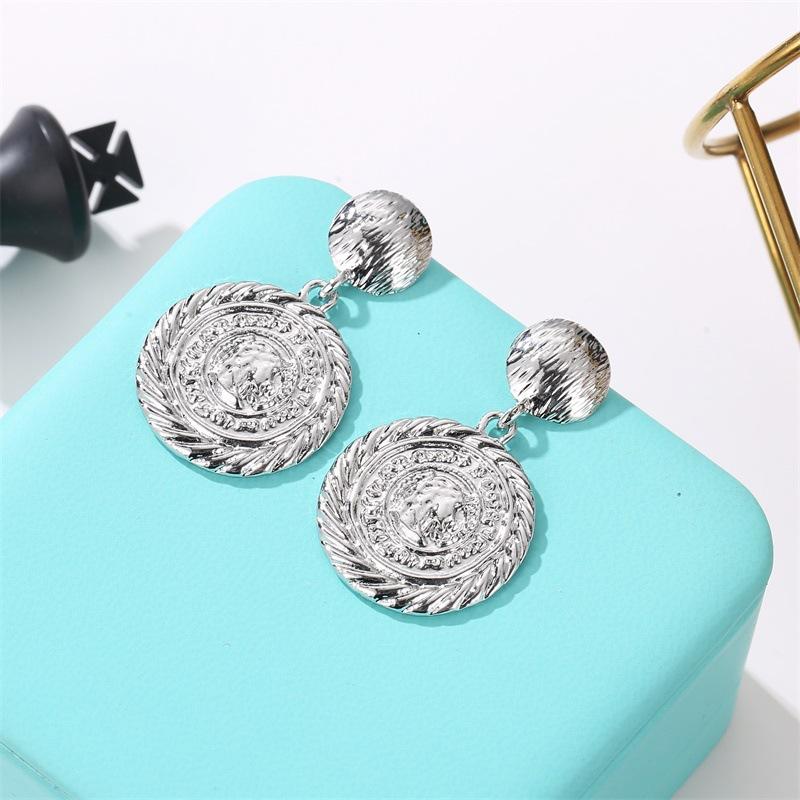 Ethnic Retro Coin Earrings Exotic Round Metal Figure Stud Earrings Earrings