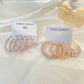 Geometric pearl earring set personality exaggerated simple C-shaped hoop earrings 3-piece set female