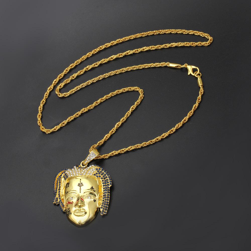 Hip-hop trendy jewelry fashion creative personality popular face pendant necklace