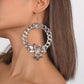 E1939 Punk Hip Hop Earrings Circle Hollow Chain Flower Earrings Geometric Personality Earrings