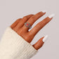 Exquisite and generous women's stainless steel creative opening adjustable color hollow sun ring