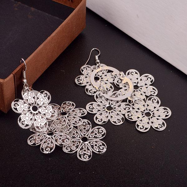 Long Hollow Plum Blossom Earrings Fashion Metal Sheet Lucky Earrings