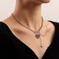 Valentine's Day black love letter pendant necklace female does not fade ins cold sweater niche collarbone chain