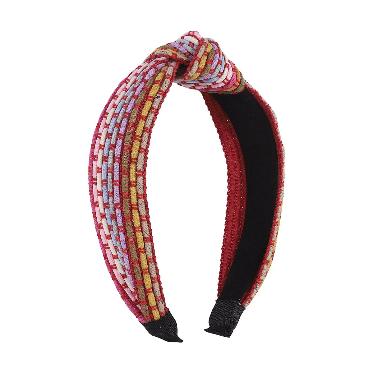 F4149 Ethnic color fashion headband women's wide-brimmed rainbow color braided wide-brimmed knotted headband