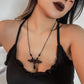 Jewelry Halloween Bat Animal Pendant Necklace Gothic Exaggerated Black Personality Sweater Chain