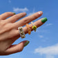 Jewelry Exaggerated Diversified Smiley Woven Set Ring Female Simple Geometric Round Jewelry