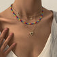 Beach Vacation Colorful Rice Beads Beaded Necklace Female Simple Small Peach Heart Star Clavicle Necklace
