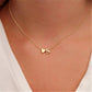 Fashion Jewelry Simple Peach Heart Shaped Letter Necklace Temperament Versatile Letter Love Clavicle Chain Necklace