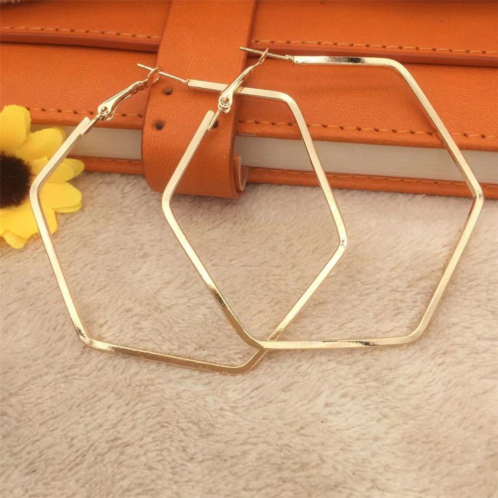 Hexagon Earrings Circle Hoop Earrings Female Earrings Fashion Earrings Night Prom