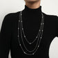 Jewelry Elegant Imitation Pearl Layer Necklace Geometric Trend Street Style Necklace