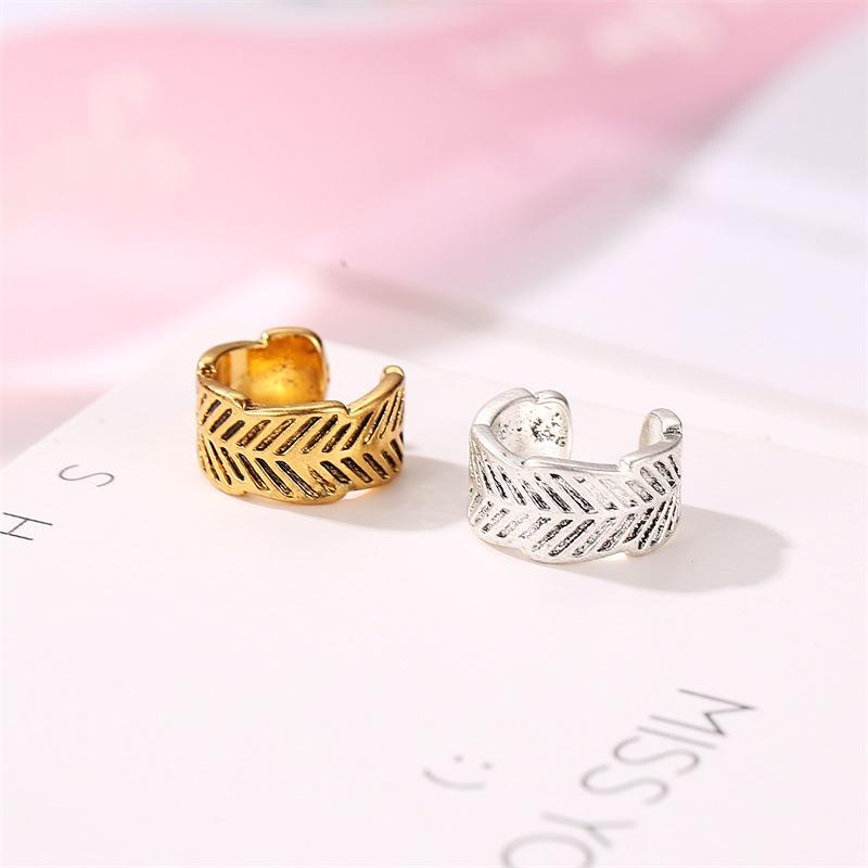 Bohemian retro earrings simple no ear piercing ear bone clip ethnic leaf ear clip ear buckle