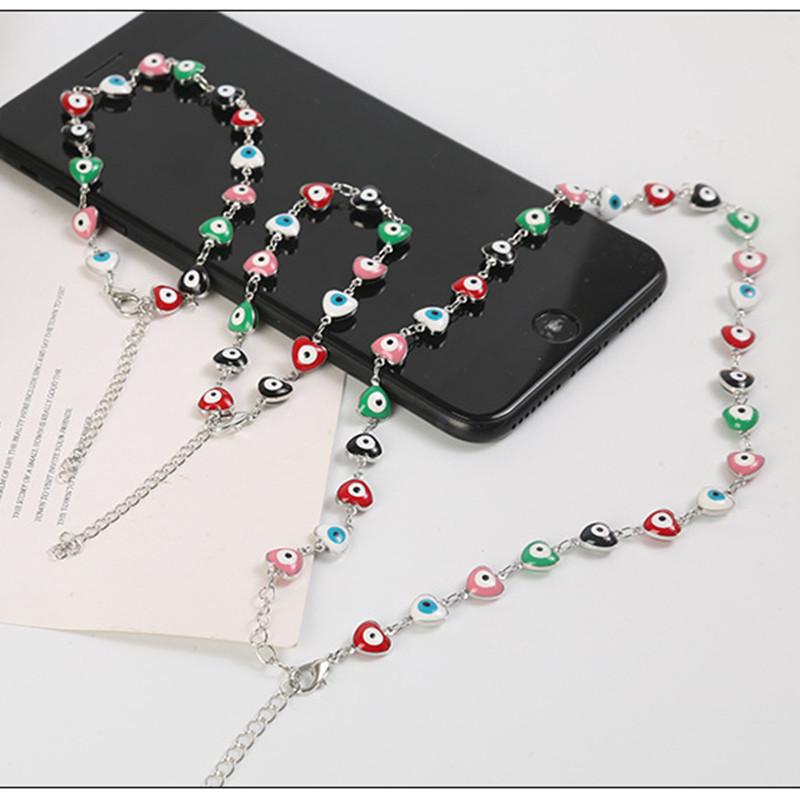 Young Girls Simple Color Eyes Love Rhombus Necklace Bracelet Anklet