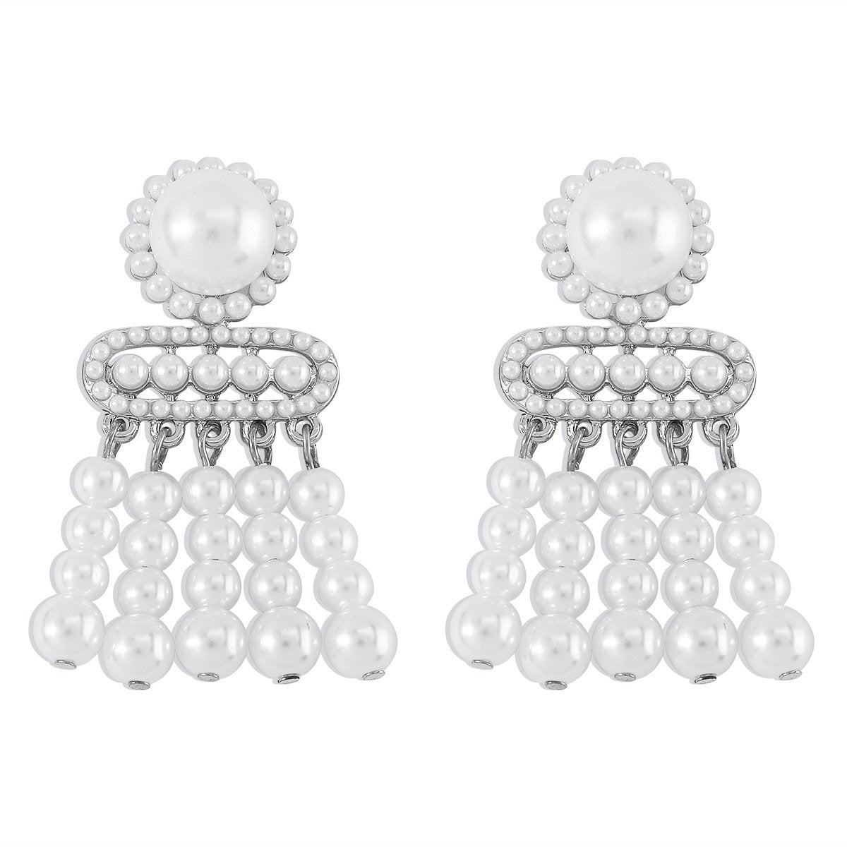 E149 Baroque Temperament Retro Earrings French Elegant Pearl Tassel Earrings Court Earrings