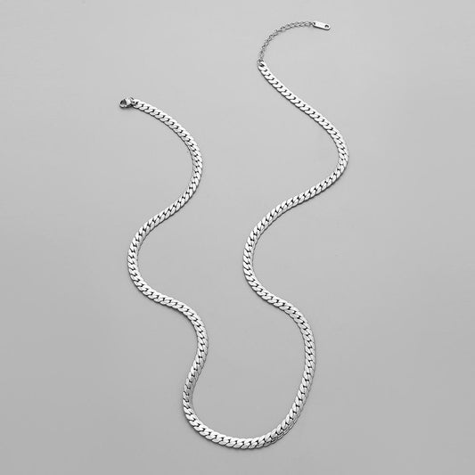 Fashion commuting simple design niche personality men's stainless steel edge NK chain single chain necklace neck chain