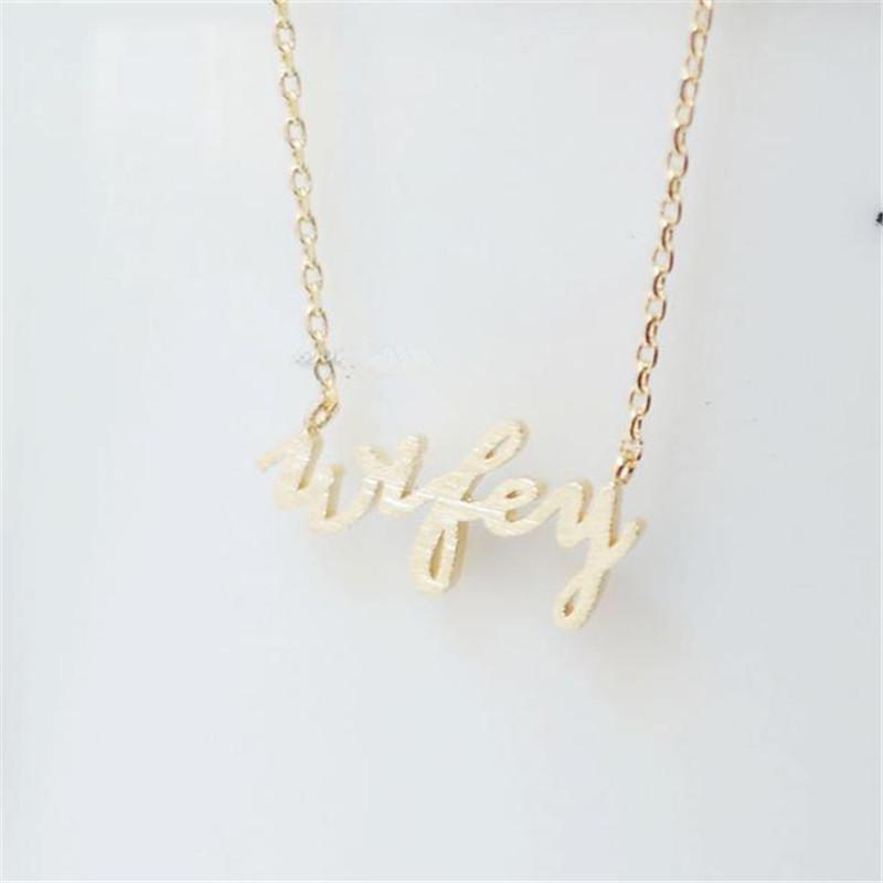 19 years of jewelry explosive style wifey necklace wifey wife English letter pendant chain