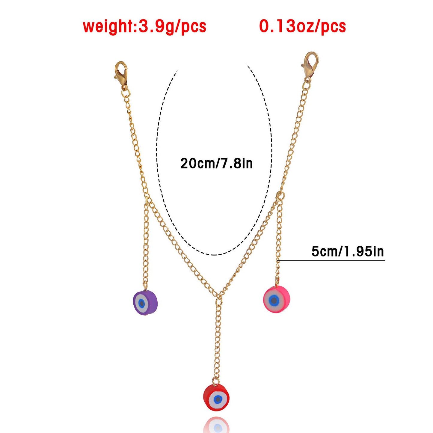 Jewelry Color Devil's Eye Tassel Pendant Pants Pocket Chain Clothes Women's Ins Eye Pants Pocket Accessories