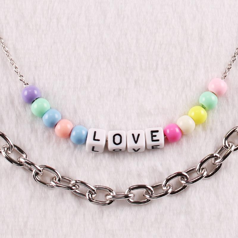 Ins trendy street retro double-layer acrylic letter pants chain hip-hop pants waist chain hanging chain belt accessories