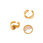 Stylish Simple Versatile Stainless Steel Open Cross Twist Irregular Set Ring