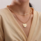 Custom Jewelry Fashion Double Flat Snake Chain LOVE Heart Pendant Necklace Female Niche Design Sense Necklace