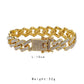 Trendy golden rhombus 12mm full diamond box buckle men's jewelry simple natural atmosphere jewelry
