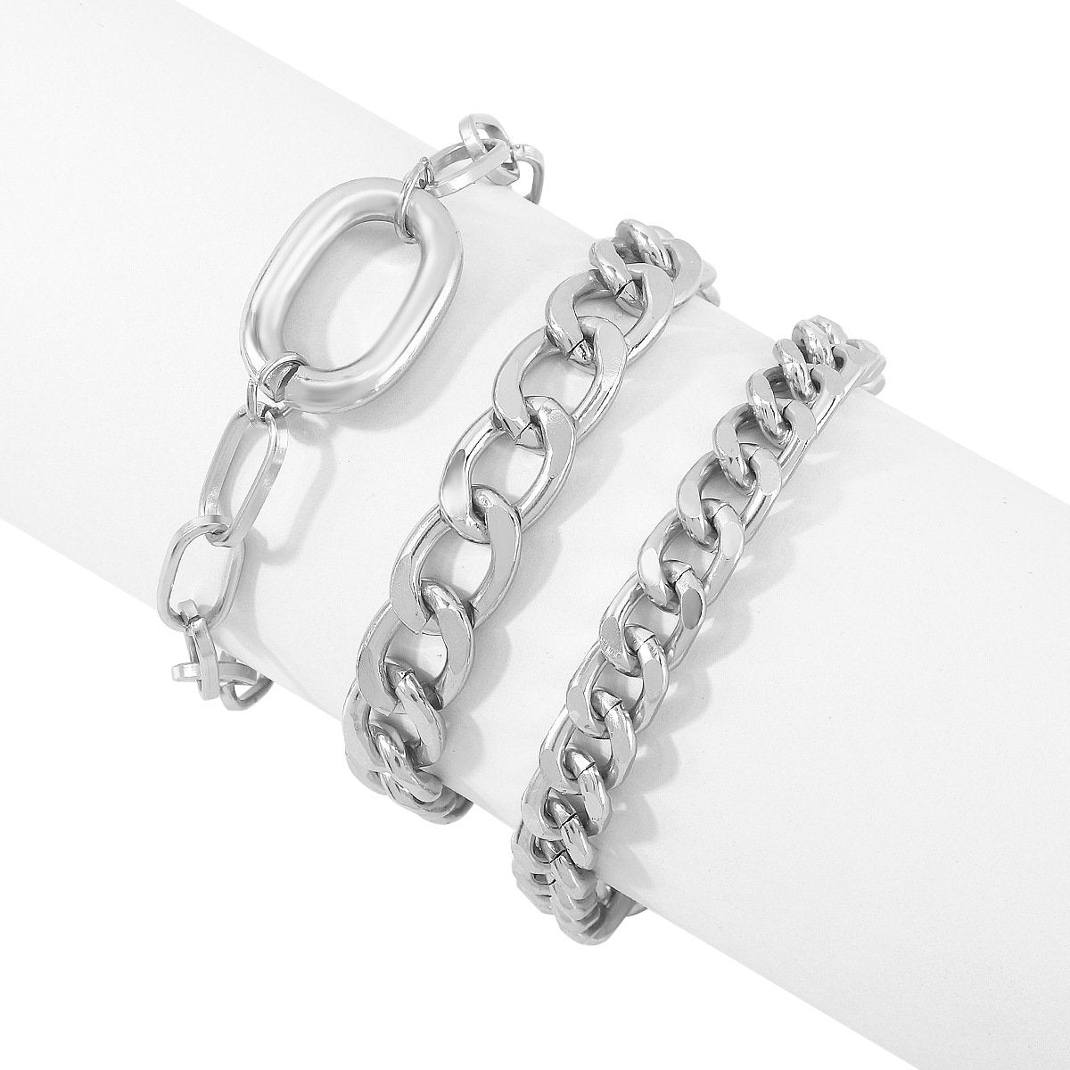 B1851 Jewelry Exaggerated Chain Punk Bracelet Cuban Chain Personality Metal Heavy Hand Jewelry Female