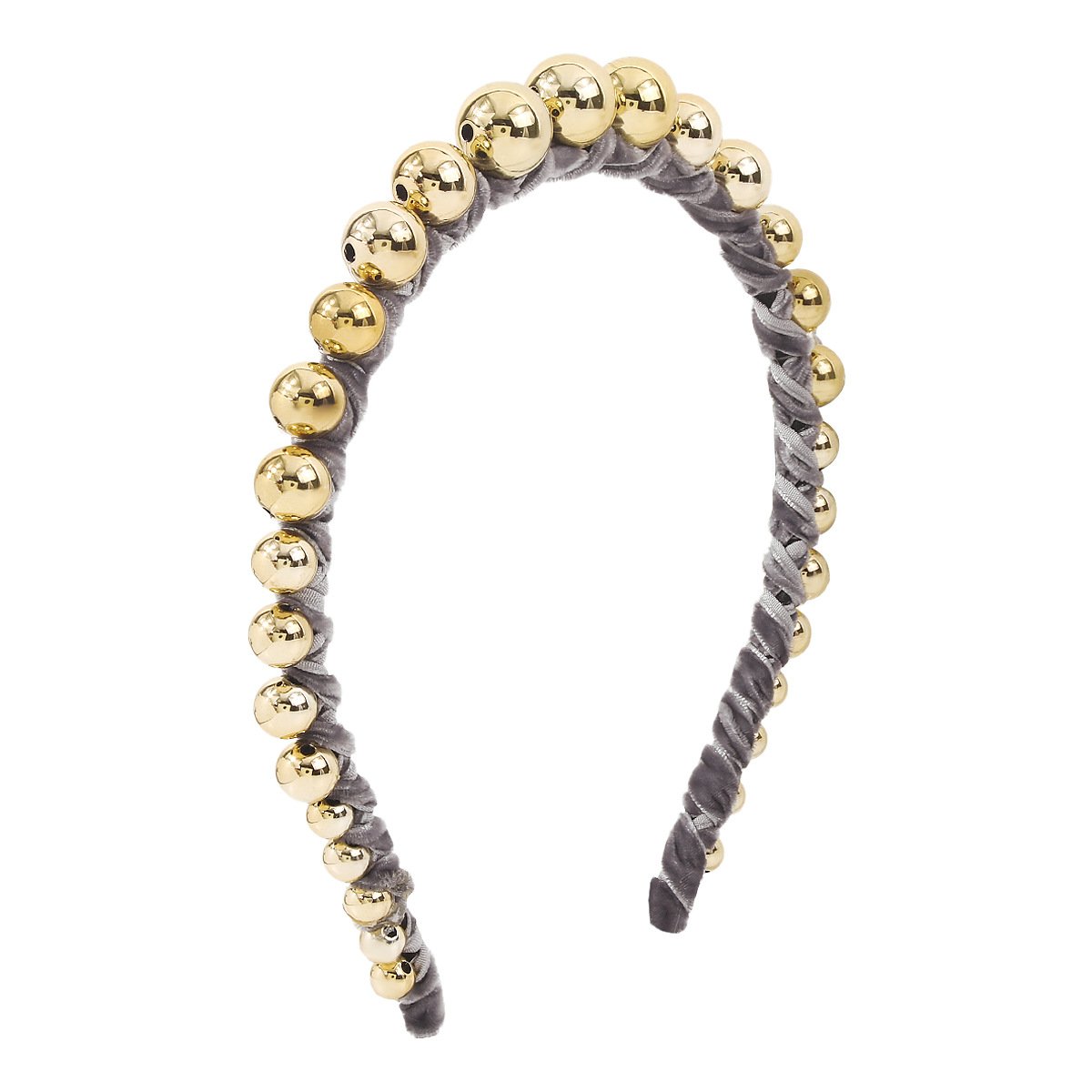 F4875 Simple and niche personality velvet hand-wound headband CCB gold beads sweet and cool girl headband