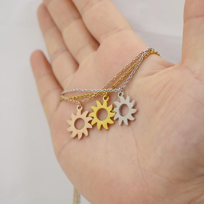 accessories sun flower necklace women sunflower pendant