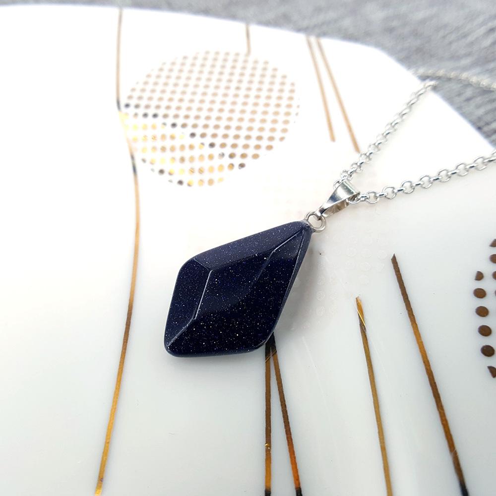 Multi-faceted Crystal Necklace Natural Stone Clavicle Chain Creative Stone Simple Pendant