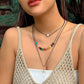 Jewelry Ethnic Color Beaded Long Sweater Chain Niche Imitation Crystal Stacked Xingyue Necklace