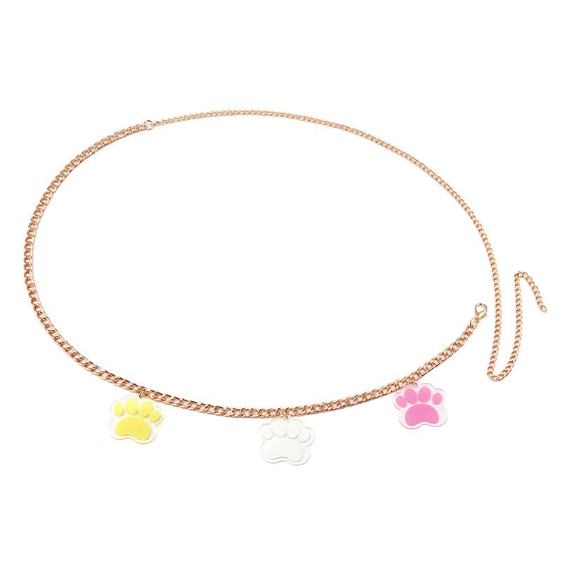 Jewelry bungee disco cool girl transparent jelly color acrylic bear pendant waist chain pants chain