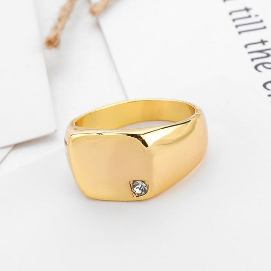 Fashion simple glossy ring personalized diamond men's hip-hop ring jewelry