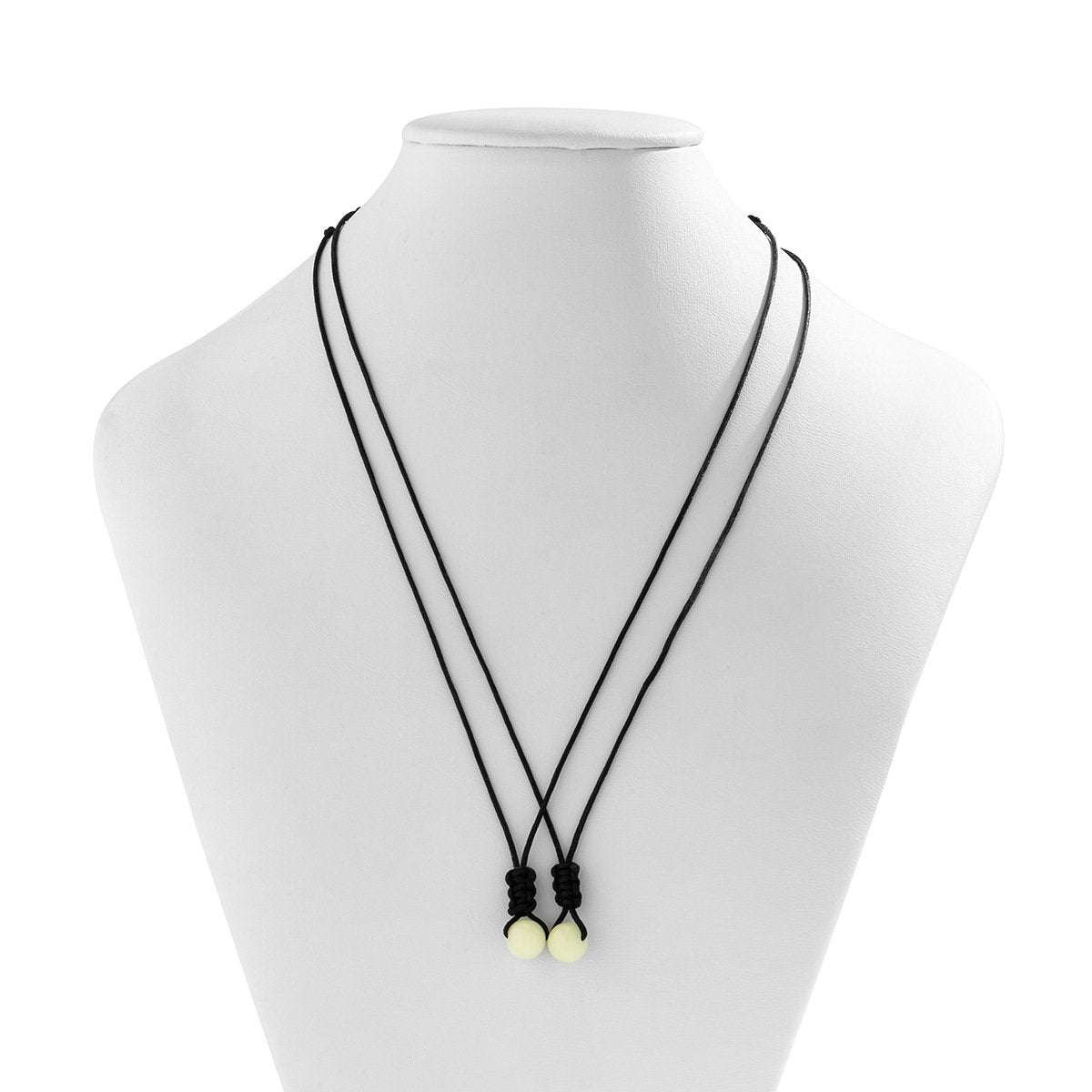 Jewelry Simple Double Layer Luminous Stone Pendant Necklace Women's Versatile Jade Line Adjustable Geometric Necklace