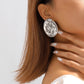 E11188 exaggerated retro heavy industry earrings ZA glossy geometric round niche metal texture earrings women