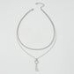 N9199 Simple and niche necklace temperament fashion key love necklace romantic retro double clavicle chain