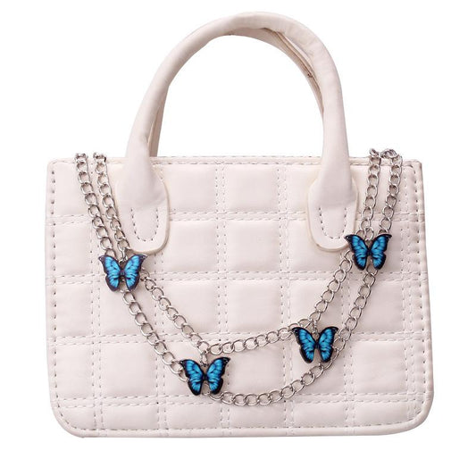 Jewelry ins fashion double-layer drop oil butterfly pendant bag chain all-match handbag accessories hanging chain