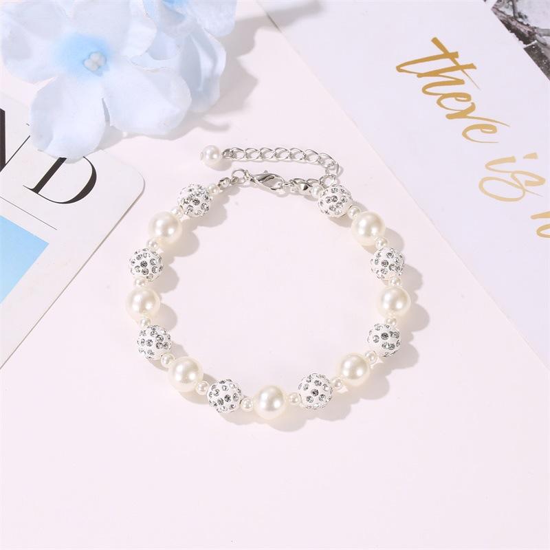 Bracelet simple pearl diamond ball beaded bracelet sweet Shambhala bracelet for women