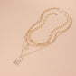 Fashion Portrait Embossed Necklace Couple Hug Pendant Necklace Hip Hop Multilayer Metal Chain Clavicle Chain