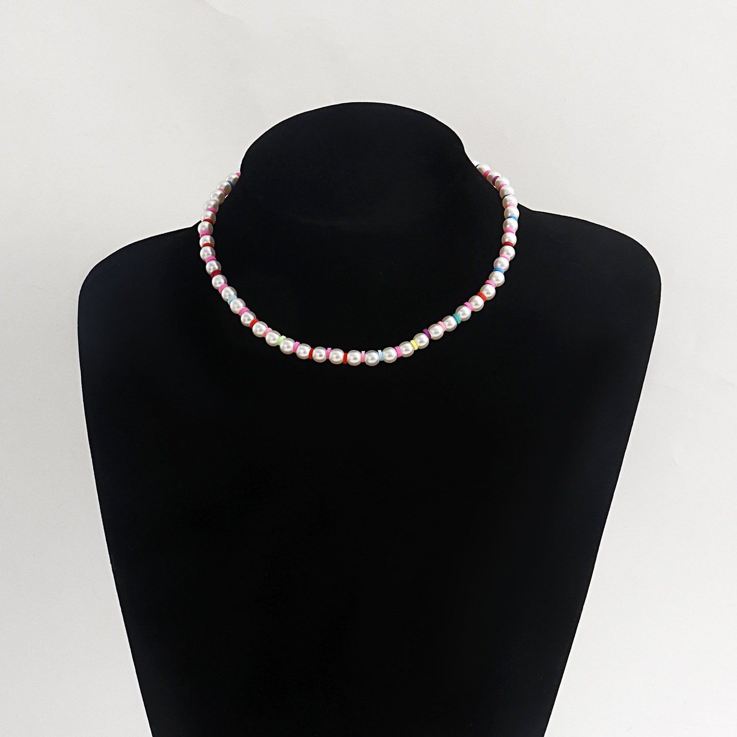 Jewelry Popular Imitation Pearl Color Soft Pottery Necklace Necklace Women's Street Shoot Pearl Necklace